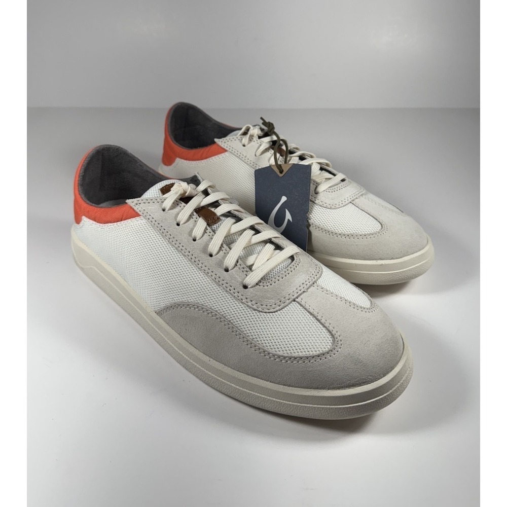 OLUKAI Punini Sneakers Shoes White Molten Orange Men's 11 *NEW* 10514-189U‎ $140